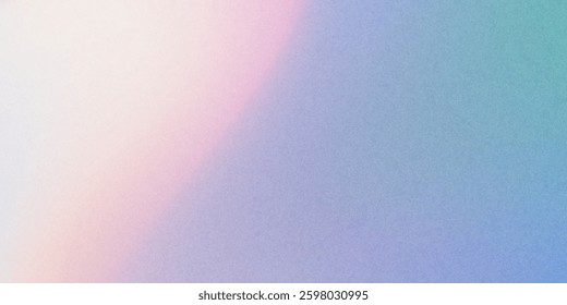 Abstract background featuring a holographic blur with a color gradient.Vector grain noise texture, and watercolor blend