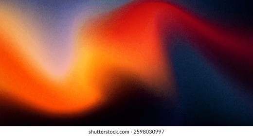Abstract background featuring a holographic blur with a color gradient.Vector grain noise texture, and watercolor blend