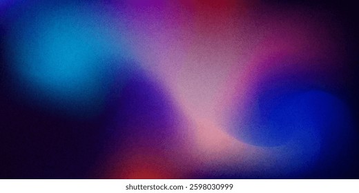 Abstract background featuring a holographic blur with a color gradient.Vector grain noise texture, and watercolor blend