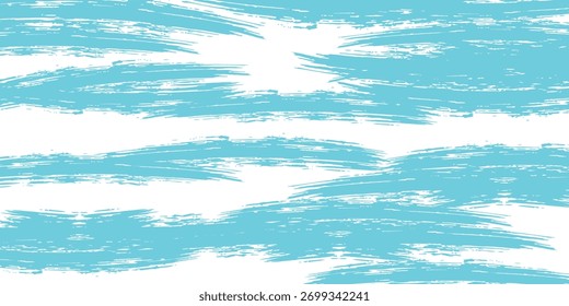 An abstract background featuring horizontal, textured light blue brush strokes on a clean white surface, creating a painterly and grunge effect.