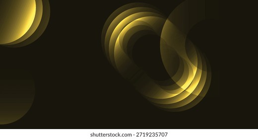 Fondo Abstractas con Formas circulares doradas luminosas y patrones de remolino contra un fondo profundo y oscuro, creando una sensación de profundidad y movimiento.
