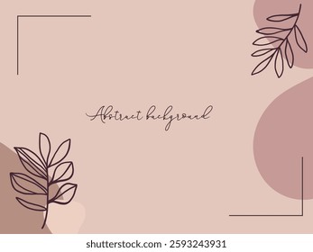 Abstract background featuring minimalist botanical elements with soft colors and geometric shapes