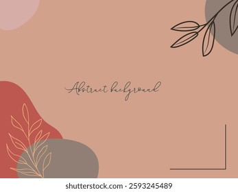 Abstract background featuring minimalist botanical elements with soft colors and geometric shapes