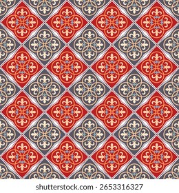 Abstract background featuring Moroccan and Mediterranean patterns with intricate geometric shapes. A stylish and traditional design perfect for elegant decor themes.
