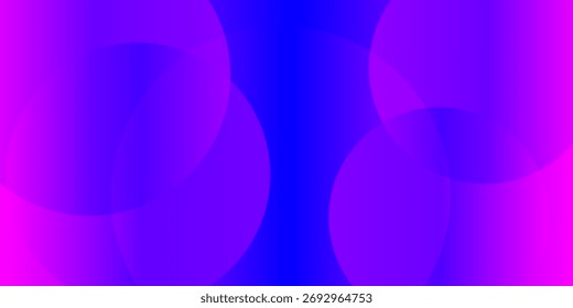 
Um plano de fundo abstrato com círculos translúcidos sobrepostos e um gradiente vibrante em transição de rosa elétrico para azul brilhante.