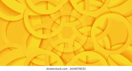 abstract background featuring overlapping yellow rings on a bright yellow surface. The design is modern and minimalistic, suitable for as presentations, posters, or digital media.