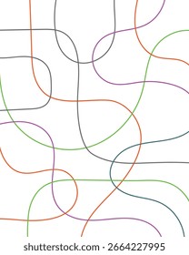 abstract background featuring a pattern of smooth, rounded lines in various colors, creating an interwoven, continuous design.