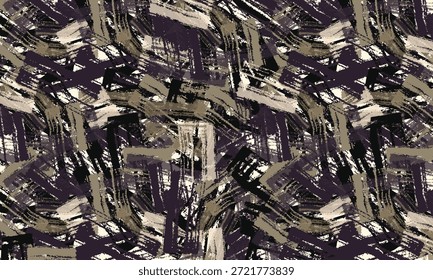 Abstract background featuring random brush strokes with layered textures and expressive paint movement creating a modern artistic backdrop suitable for creative design and visual projects