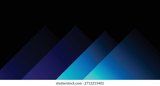 Um plano de fundo abstrato com uma série de formas geométricas azul e roxo escuras e vibrantes, assemelhando-se a montanhas em camadas ou papel dobrado, definido contra um fundo preto sólido.