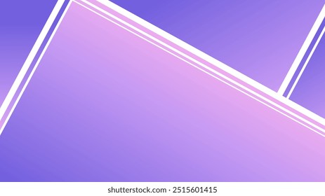 Um plano de fundo abstrato com formas com gradiente de rosa a roxo, complementado por linhas brancas criando um senso de estrutura, com amplos espaços de cópia.