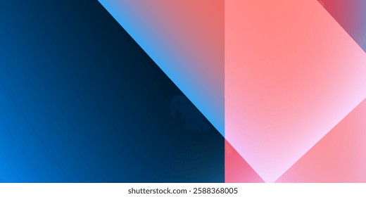 Abstract background featuring a smooth blue gradient with overlapping transparent red geometric shapes. Ideal for business presentations, website design, digital marketing and modern branding projects