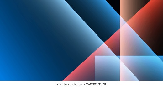 Abstract background featuring a smooth blue gradient with overlapping transparent red geometric shapes. Ideal for business presentations, website design, digital marketing and modern branding projects
