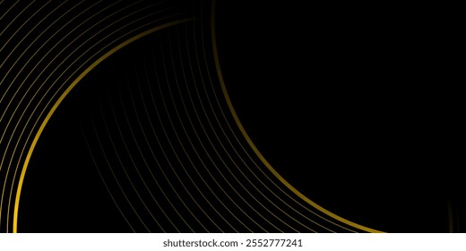 Abstract background featuring smooth, curved gold lines against a dark backdrop, creating a sense of motion and contrast. Vector illustration