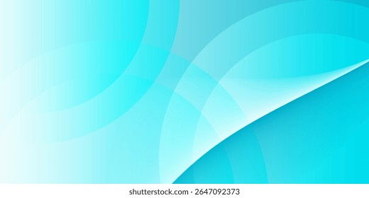abstract background featuring smooth curved shapes in vibrant cyan and turquoise gradient tones. Modern graphic design element circles style concept for business presentations, digital marketing