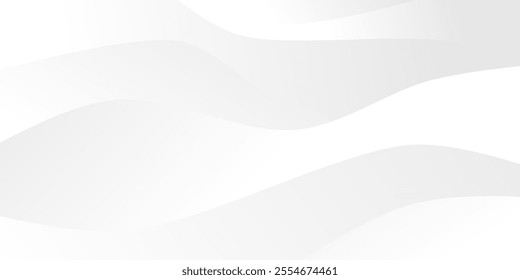 Abstract background featuring smooth, flowing white shapes on a light grey backdrop in a minimalist design. Vector illustration