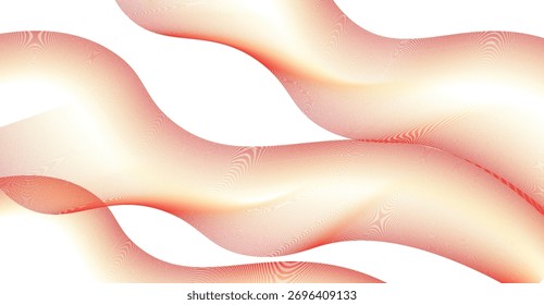 An abstract background featuring smooth, flowing, wavy lines in warm gradient colors of red, orange, and yellow against a clean white backdrop, creating a dynamic and ethereal visual effect.