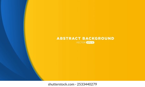 An abstract background featuring a smooth gradient transition from blue to yellow, with curved shapes creating a dynamic and modern look