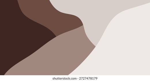 An abstract background featuring smooth, organic wavy shapes in various shades of brown, beige, and cream, creating a calming and natural aesthetic.