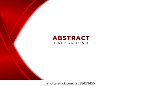 An abstract background featuring smooth red curves on a white backdrop, 