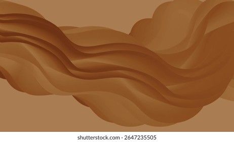 An abstract background featuring smooth, undulating waves in various shades of brown and beige. The fluid, organic shapes create a sense of gentle movement and natural elegance.