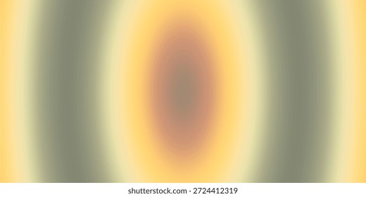 Fundo abstrato com uma mistura de cores de gradiente suave e vibrante. Transições suaves de um oval marrom-avermelhado quente central para amarelos e verdes sutis criam um efeito moderno e borrado.