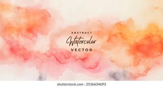 An abstract background featuring soft, blended hues of pink, orange, and white in a watercolor style.