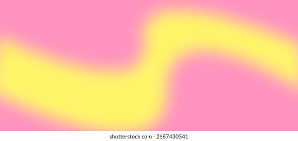 An abstract background featuring a soft, blurry, yellow-to-pink S-curve shape against a vibrant, candy-pink backdrop
