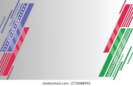 Abstract background featuring stylized lines inspired by the flags of the United States and Iran, symbolizing geopolitical tension, diplomacy, and international relations. Clean and modern layout with copy space in the center. Perfect for news media, political analysis content, global conflict discussions, international relations topics, editorial design, and social media banners.