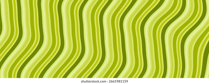 Um fundo abstrato com listras verticais onduladas em vários tons de verde.