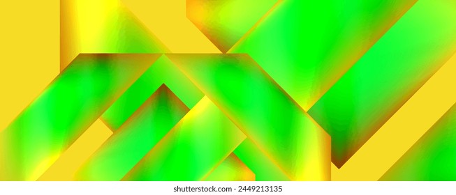 Un fondo abstracto con una vibrante mezcla de colores amarillos y verdes con un patrón geométrico. El diseño muestra simetría y detalles de primer plano, con toques de azul eléctrico para un contraste adicional