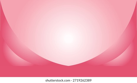 Un fondo abstracto con un esquema de color rosa vibrante con un brillo blanco central que se desvanece en los bordes rosados más oscuros. Las Formas curvas simétricas enmarcan la parte inferior y los lados, creando un modo elegante y
