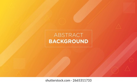 Um plano de fundo abstrato com um gradiente amarelo quente a vermelho com formas geométricas suaves e linhas diagonais. Excelente para uso em design digital, materiais de marketing e layouts modernos.