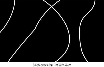 Abstract background featuring white lines on a black backdrop. These lines are curved and intersecting, creating a modern, minimalist design.