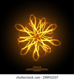 Abstract background with fiery fractal prominence.