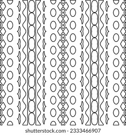 Abstract background with figures from lines. black and white pattern for web page, textures, card, poster, fabric, textile. Monochrome graphic repeating design.