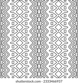 Abstract background with figures from lines. black and white pattern for web page, textures, card, poster, fabric, textile. Monochrome graphic repeating design.