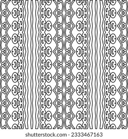 Abstract background with figures from lines. black and white pattern for web page, textures, card, poster, fabric, textile. Monochrome graphic repeating design.