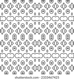 Abstract background with figures from lines. black and white pattern for web page, textures, card, poster, fabric, textile. Monochrome graphic repeating design.
