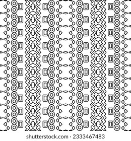 Abstract background with figures from lines. black and white pattern for web page, textures, card, poster, fabric, textile. Monochrome graphic repeating design.