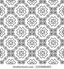 Abstrakter Hintergrund mit Figuren aus Linien. schwarz-weißes Muster für Webseiten, Texturen, Karten, Poster, Stoff, Textilien. Monochrome grafische Wiederholungsdesign.