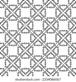 Abstract background with figures from lines. black and white pattern for web page, textures, card, poster, fabric, textile. Monochrome graphic repeating design.