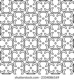 Abstract background with figures from lines. black and white pattern for web page, textures, card, poster, fabric, textile. Monochrome graphic repeating design.