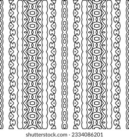 Abstract background with figures from lines. black and white pattern for web page, textures, card, poster, fabric, textile. Monochrome graphic repeating design.