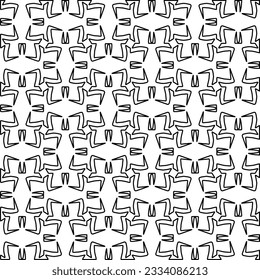 Abstract background with figures from lines. black and white pattern for web page, textures, card, poster, fabric, textile. Monochrome graphic repeating design.