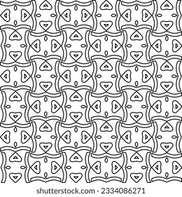 Abstrakter Hintergrund mit Figuren aus Linien. schwarz-weißes Muster für Webseiten, Texturen, Karten, Poster, Stoff, Textilien. Monochrome grafische Wiederholungsdesign.