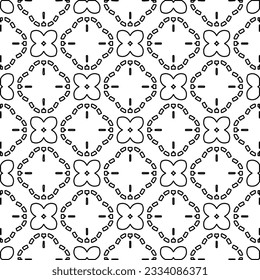 Abstrakter Hintergrund mit Figuren aus Linien. schwarz-weißes Muster für Webseiten, Texturen, Karten, Poster, Stoff, Textilien. Monochrome grafische Wiederholungsdesign.