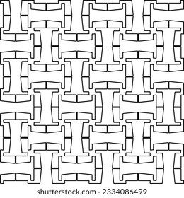Abstract background with figures from lines. black and white pattern for web page, textures, card, poster, fabric, textile. Monochrome graphic repeating design.