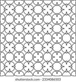 Abstract background with figures from lines. black and white pattern for web page, textures, card, poster, fabric, textile. Monochrome graphic repeating design.