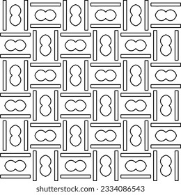 Abstract background with figures from lines. black and white pattern for web page, textures, card, poster, fabric, textile. Monochrome graphic repeating design.