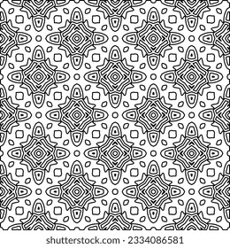 Abstract background with figures from lines. black and white pattern for web page, textures, card, poster, fabric, textile. Monochrome graphic repeating design.